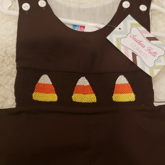 Southern Frills smocked long John 18M halloween - Picture 2 of 2